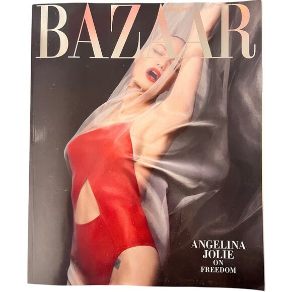 Harper's BAZAAR Magazine  December, 2019 - January, 2020  ANGELINA JOLIE Cover - Picture 1 of 9